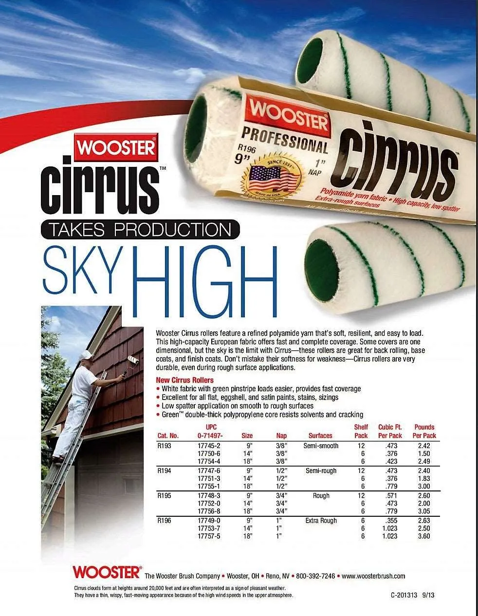 350mm Wooster Professional Cirrus Roller Sleeves - 2 Nap Lengths