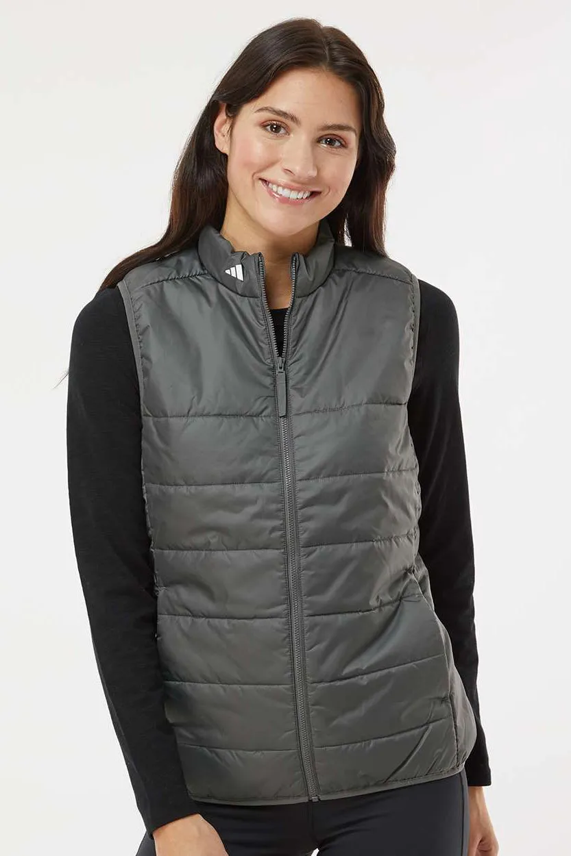 Adidas Womens Full Zip Puffer Vest - Grey