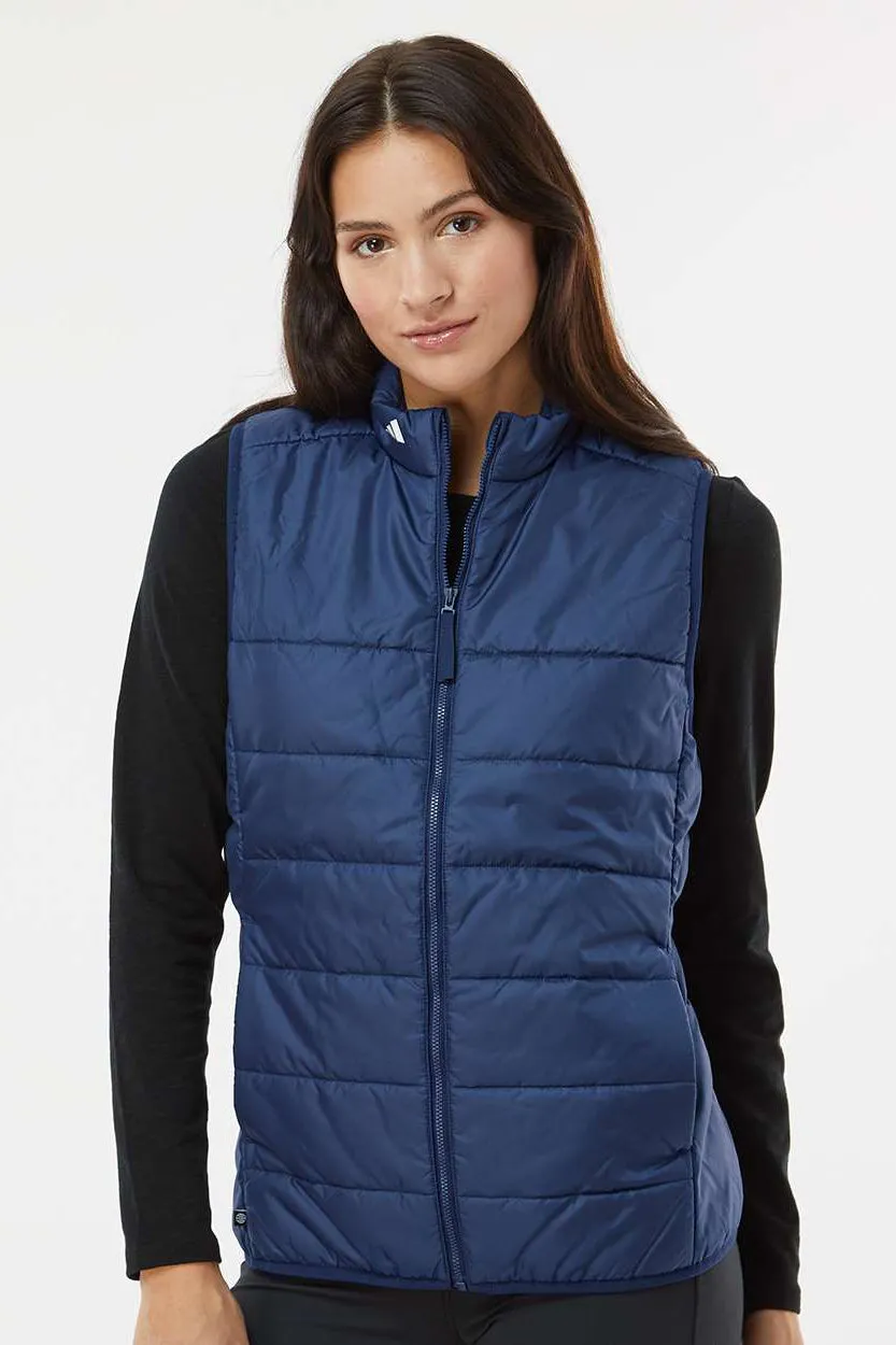 Adidas Womens Full Zip Puffer Vest - Team Navy Blue