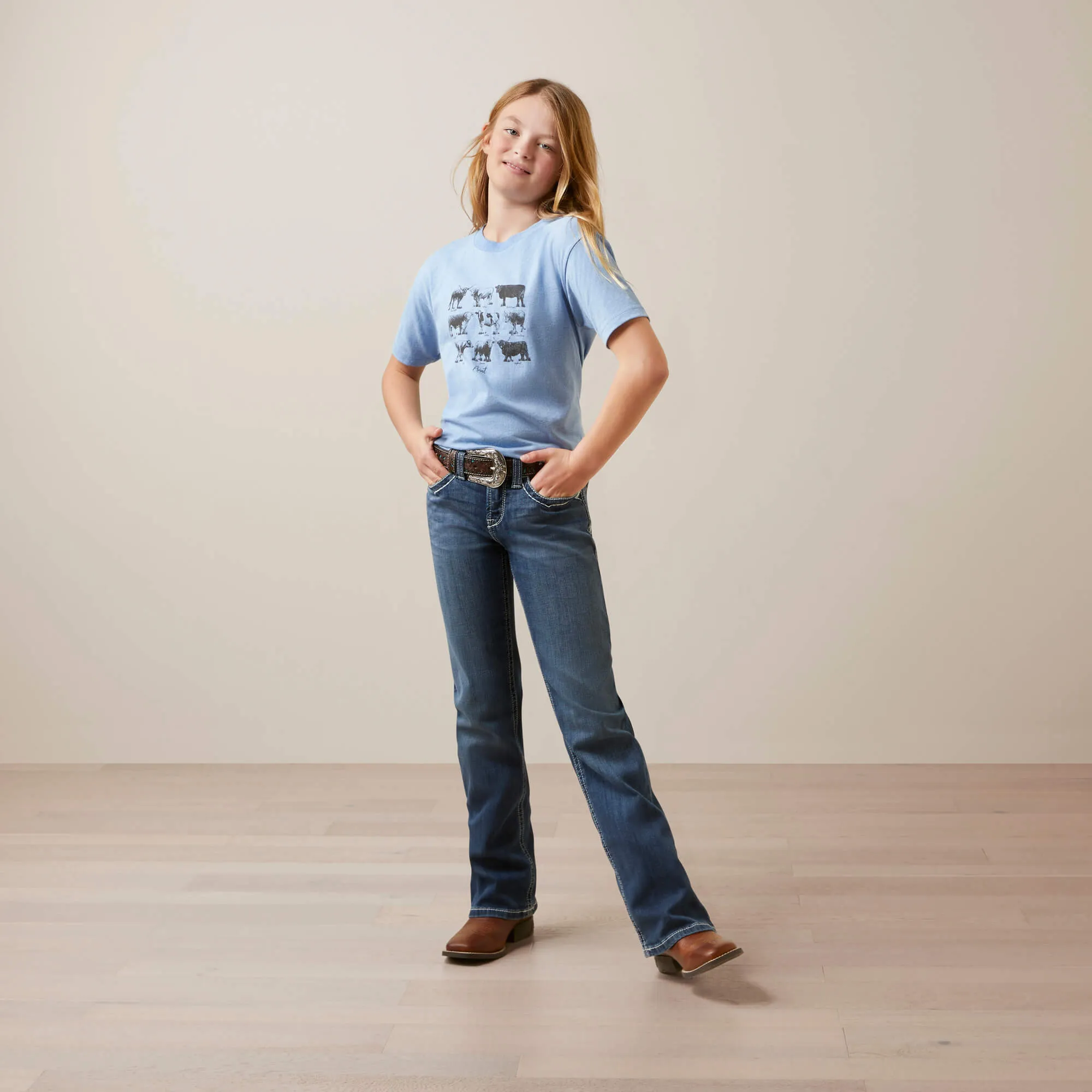 Ariat Girl's Cow Chart Tee