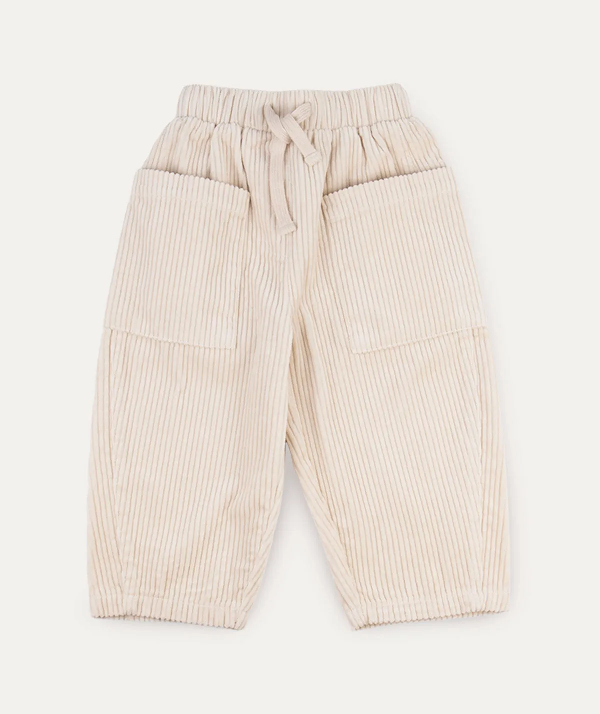 Barrel Leg Cord Trouser - Neutral  Winter White