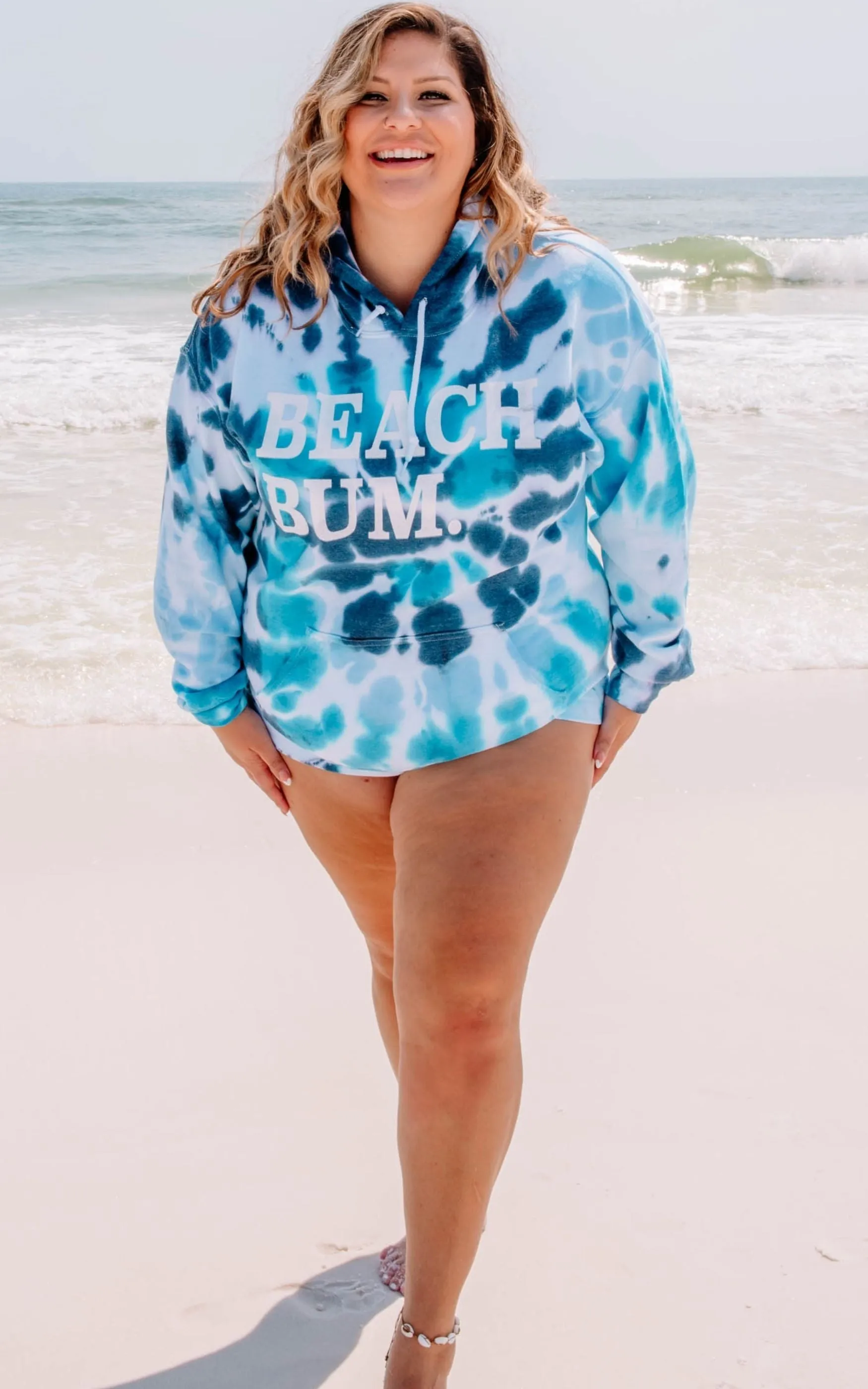 Beach Bum Tie Dye Blue Hoodie*