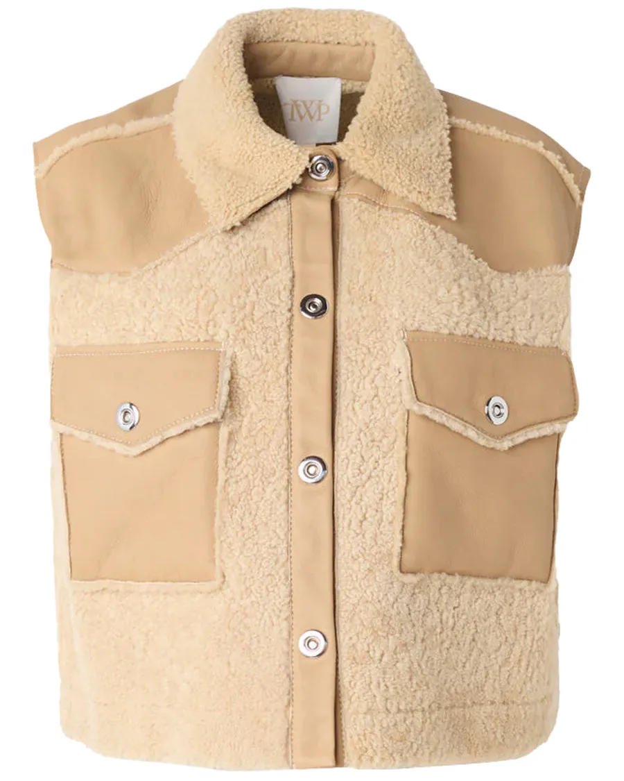 Beige Shearling Taite Vest