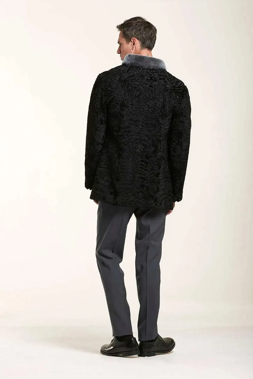 Black fur coat mens