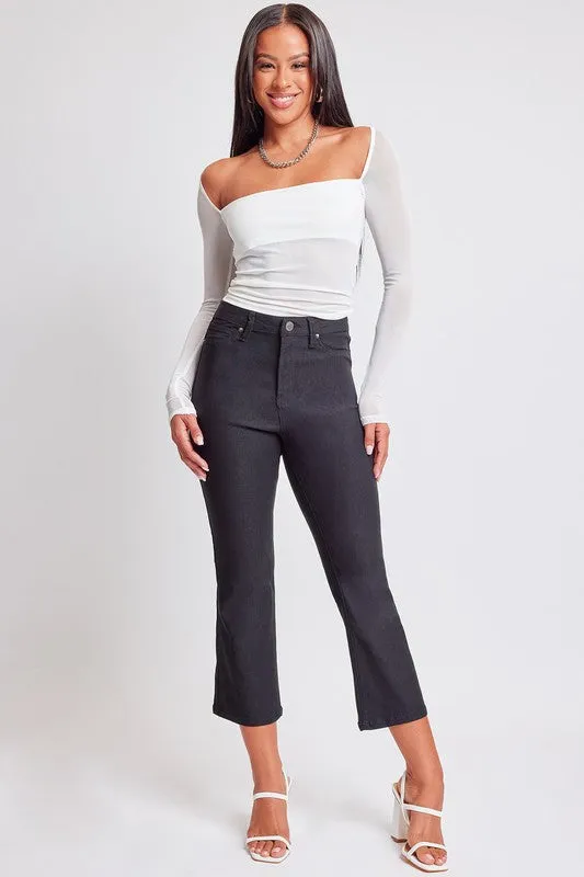 Black Junior Hyperstretch Cropped Kick Flare Pants