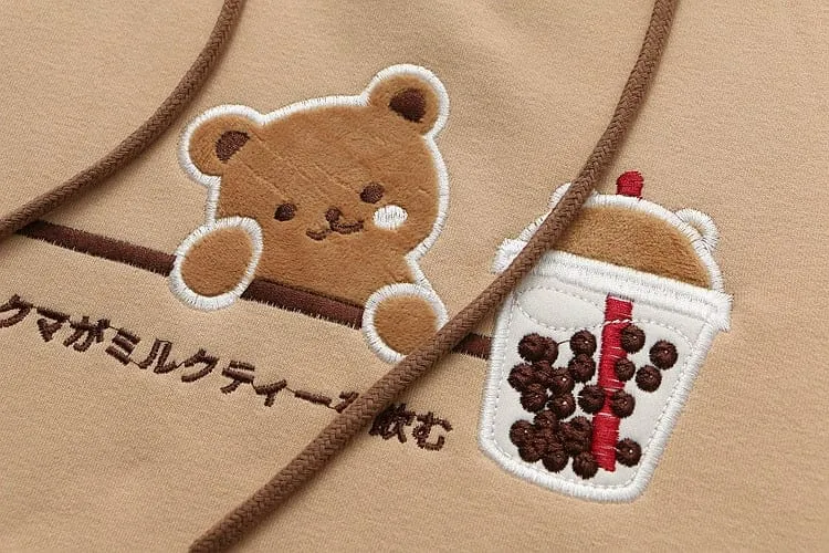 Boba Tea Bear Chocolate Hoodie