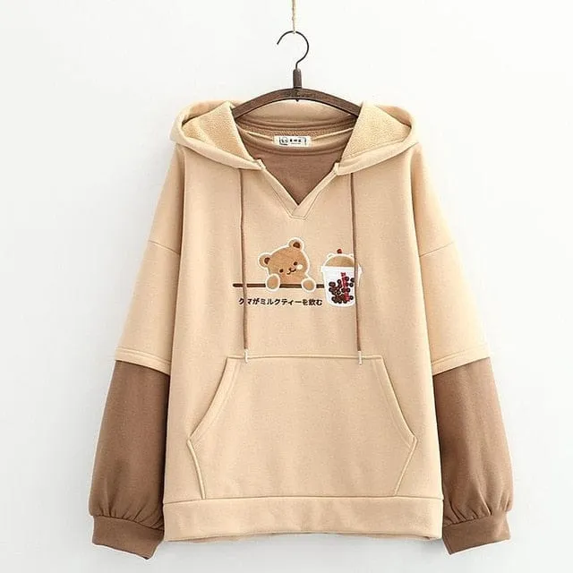 Boba Tea Bear Chocolate Hoodie