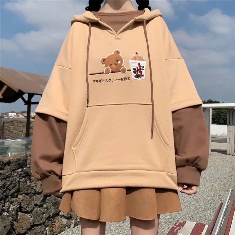 Boba Tea Bear Chocolate Hoodie