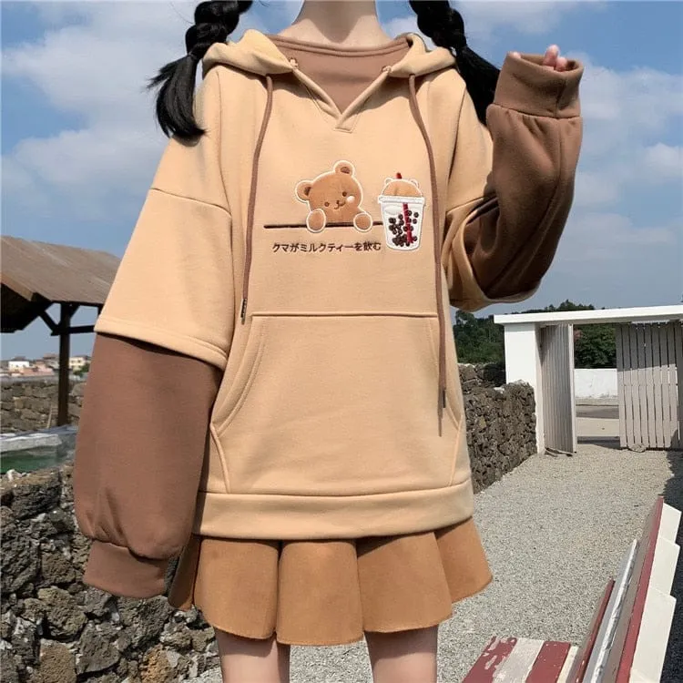 Boba Tea Bear Chocolate Hoodie