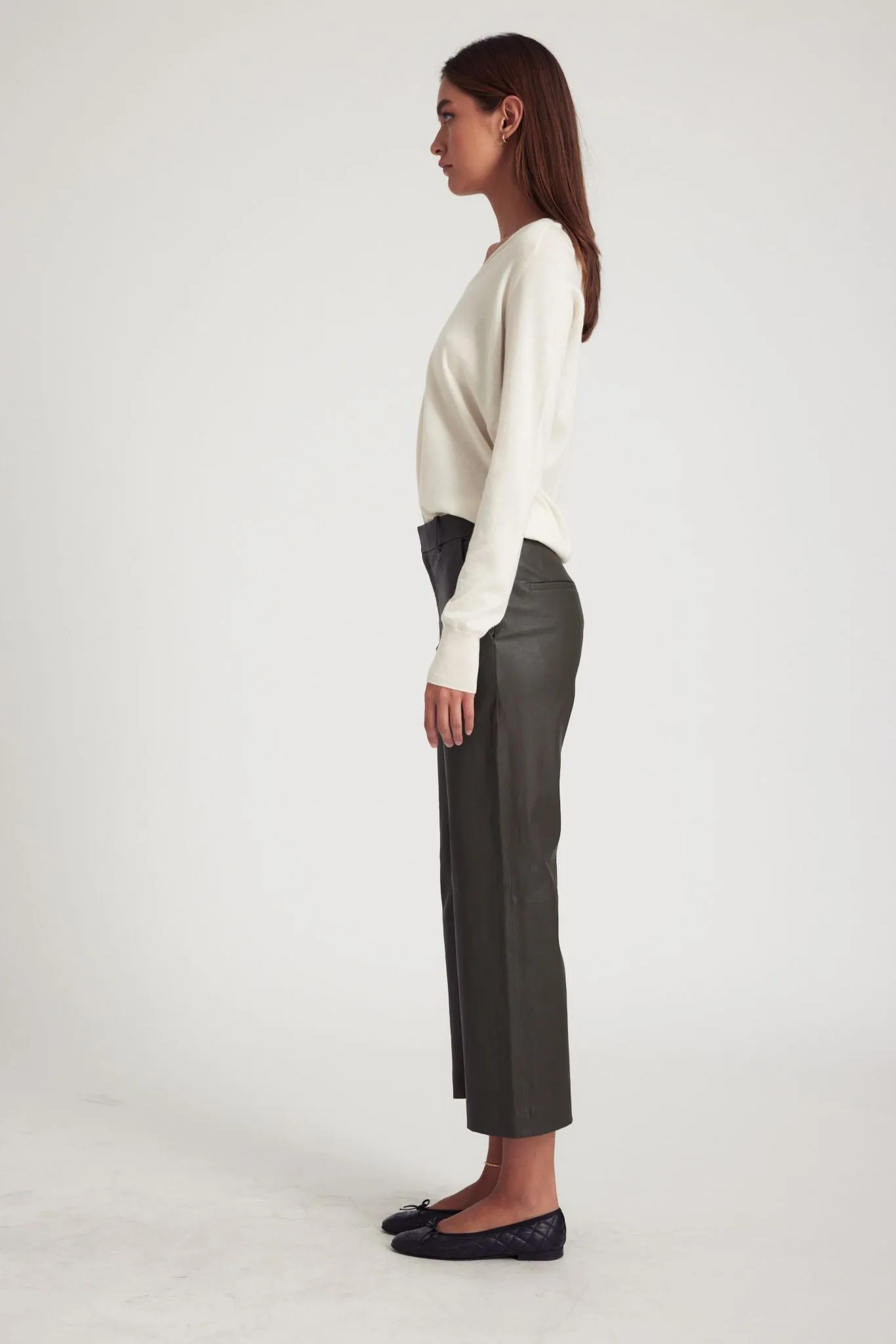 Cactus Leather Cropped Trousers