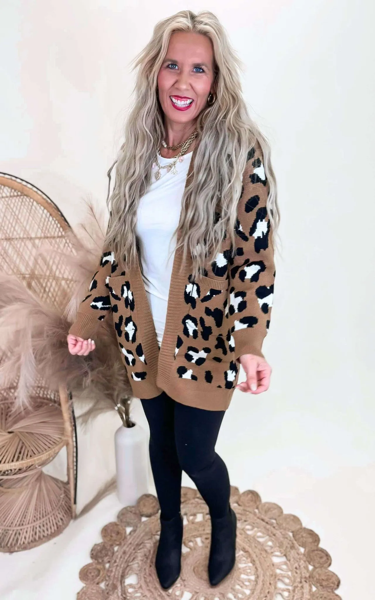 Camel Leopard Cardigan