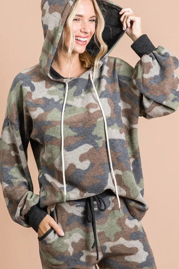 Camo Print Hoodie*