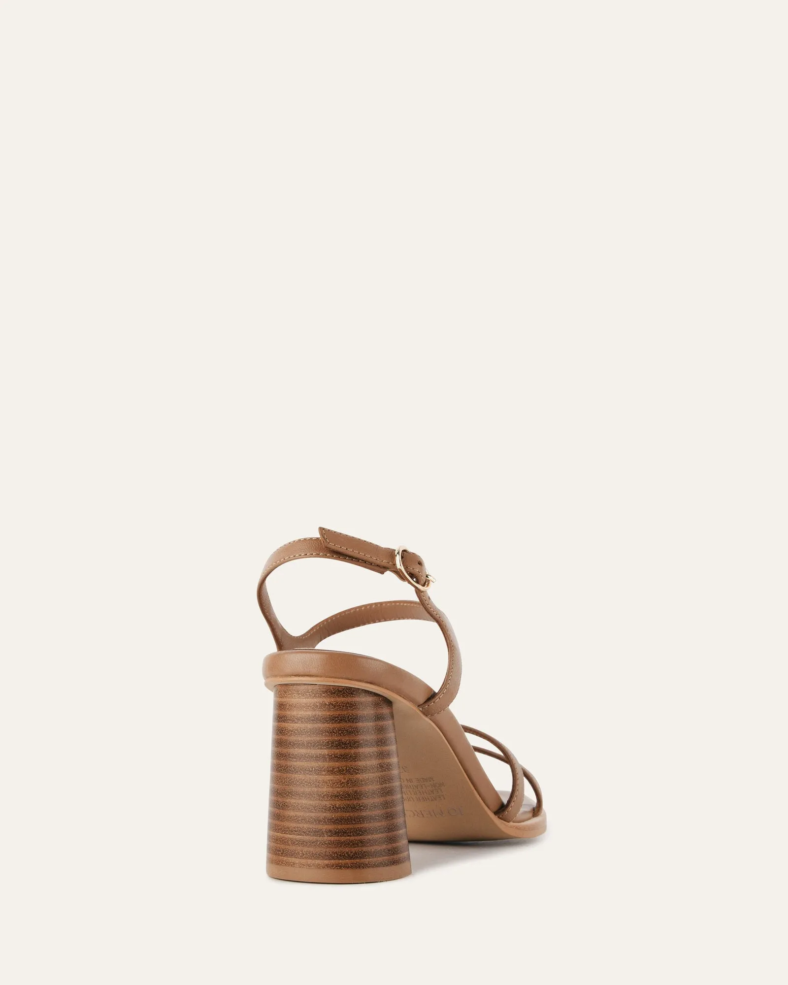 CASEY HIGH HEEL SANDAL TAN LEATHER