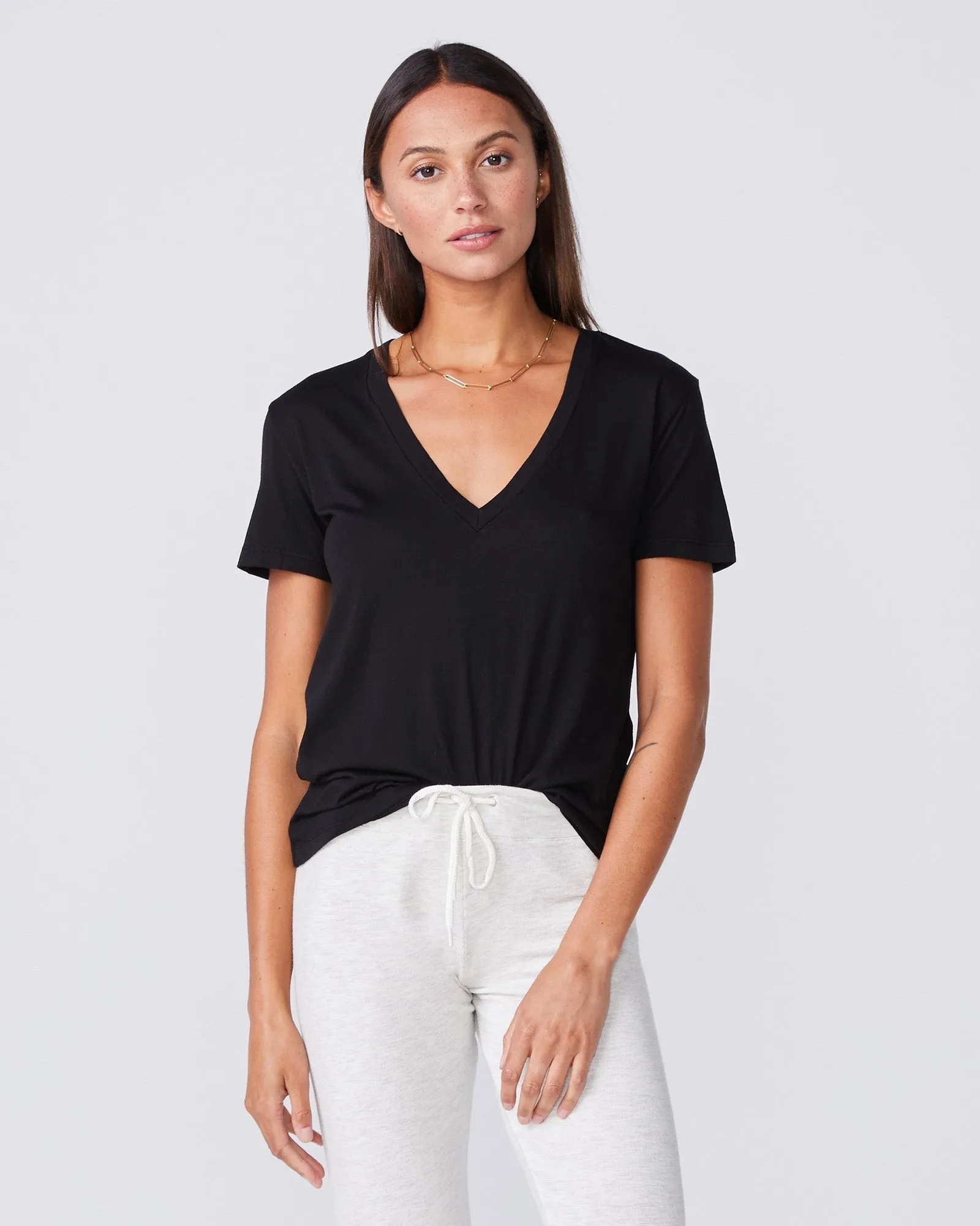 Cotton Modal Relaxed V Neck Tee