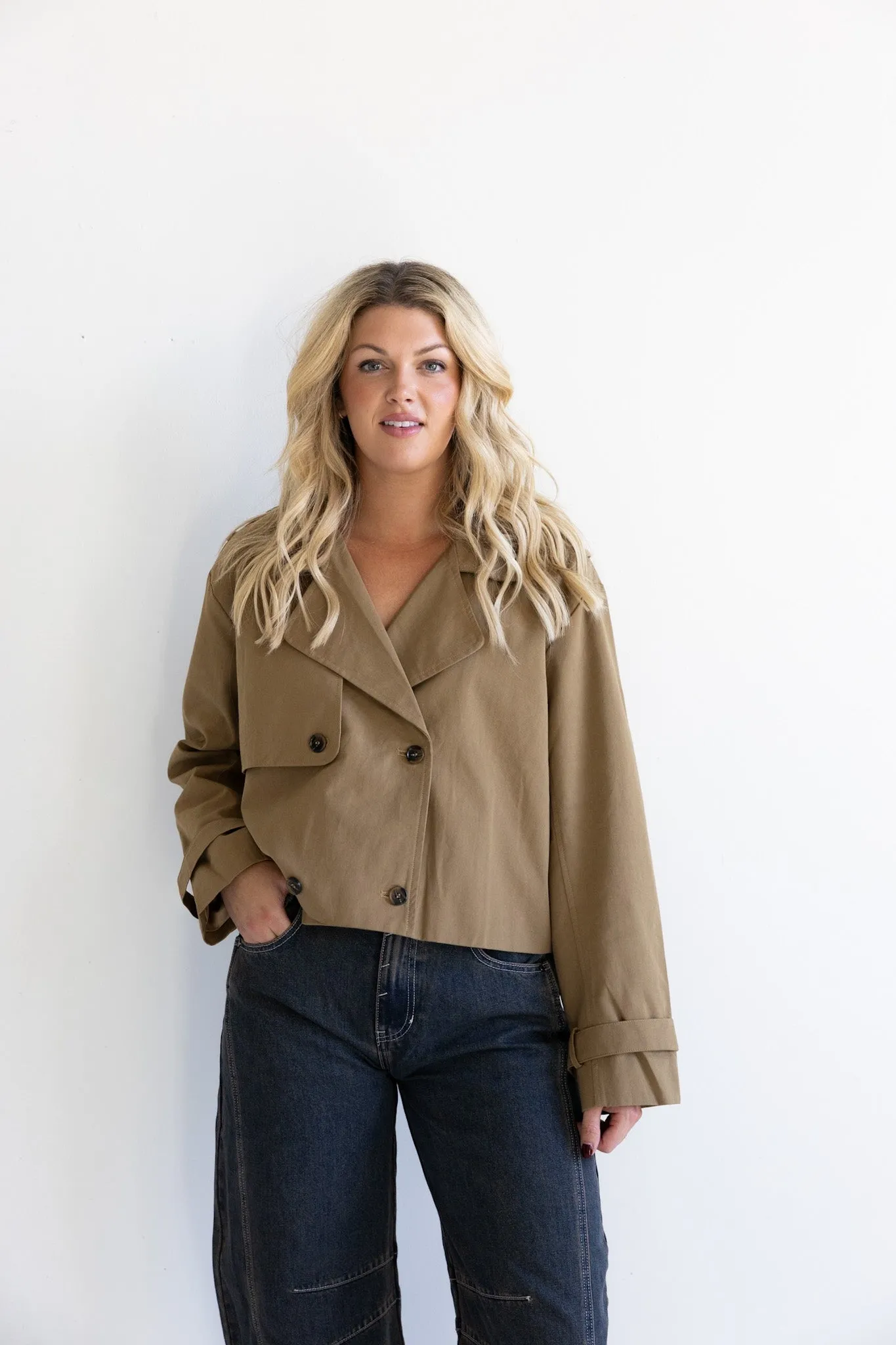 Cropped Double-Breasted Trench