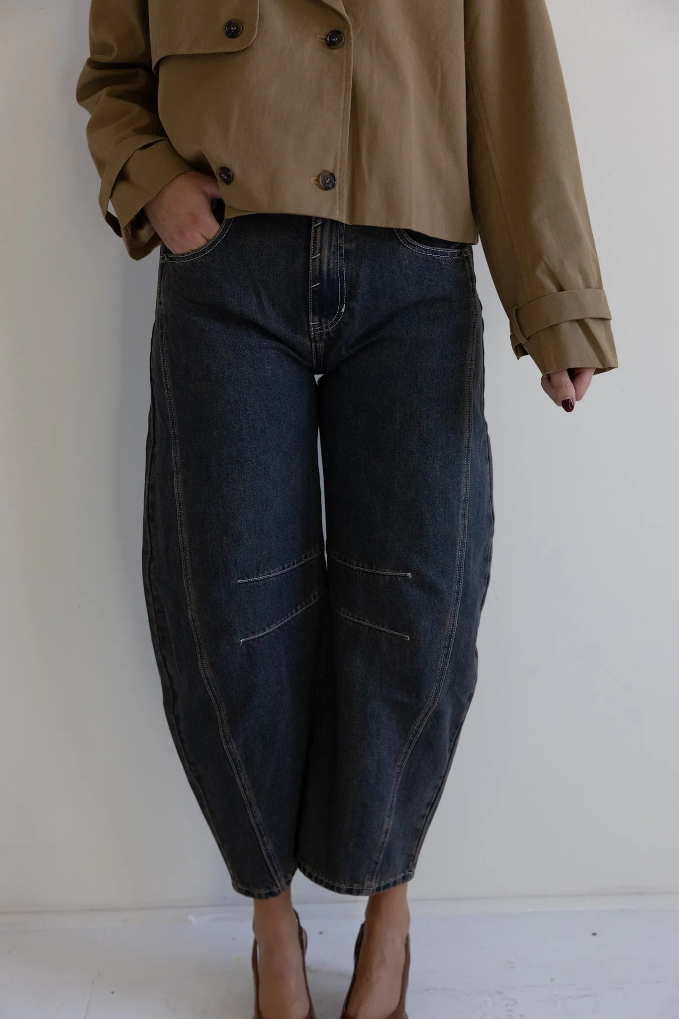 Cropped Double-Breasted Trench