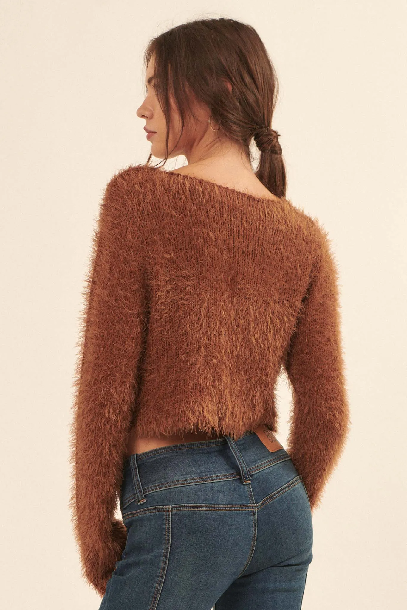 Cuddle Closer Solid Furry Knit Cardigan