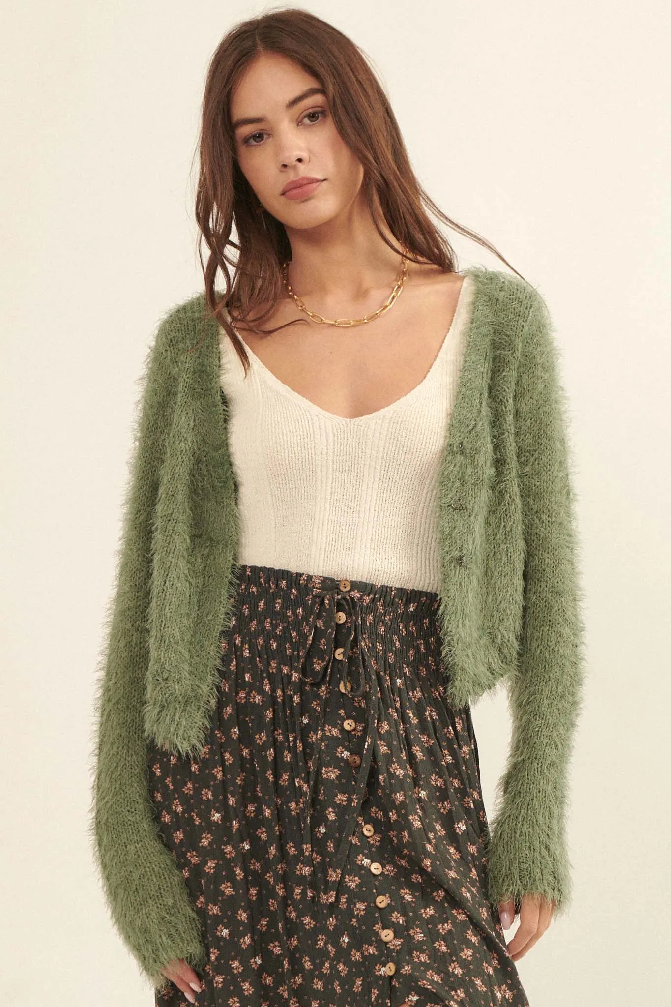 Cuddle Closer Solid Furry Knit Cardigan