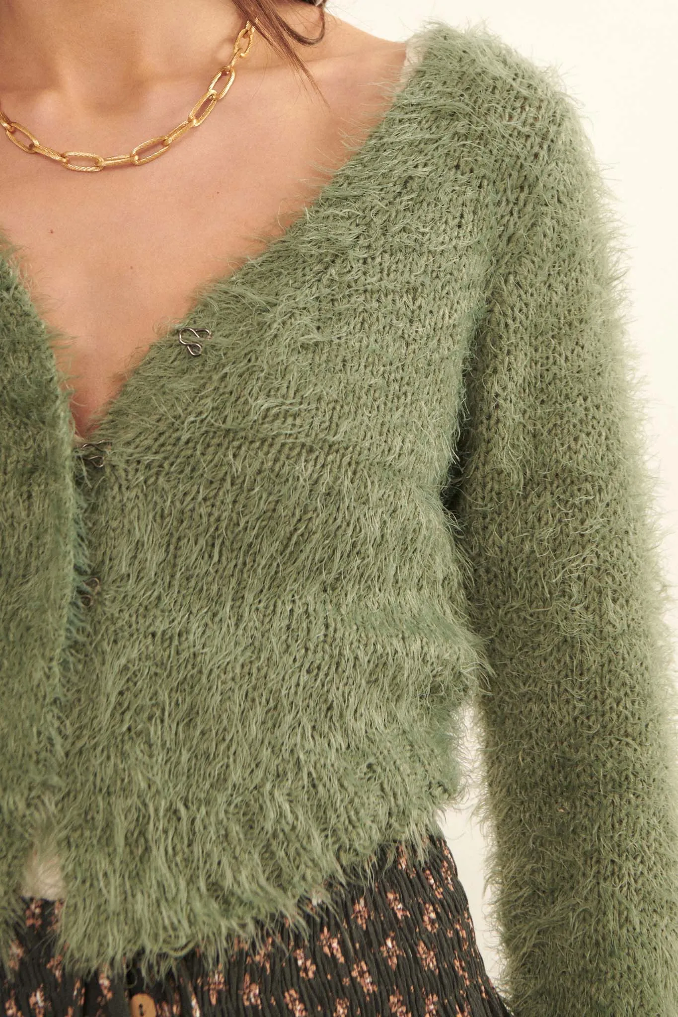 Cuddle Closer Solid Furry Knit Cardigan