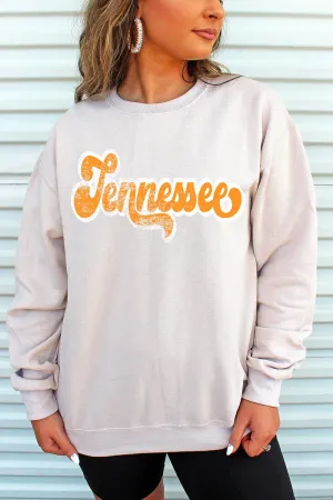 Distressed Tennessee Script Heavy-weight Crew Sweatshirt