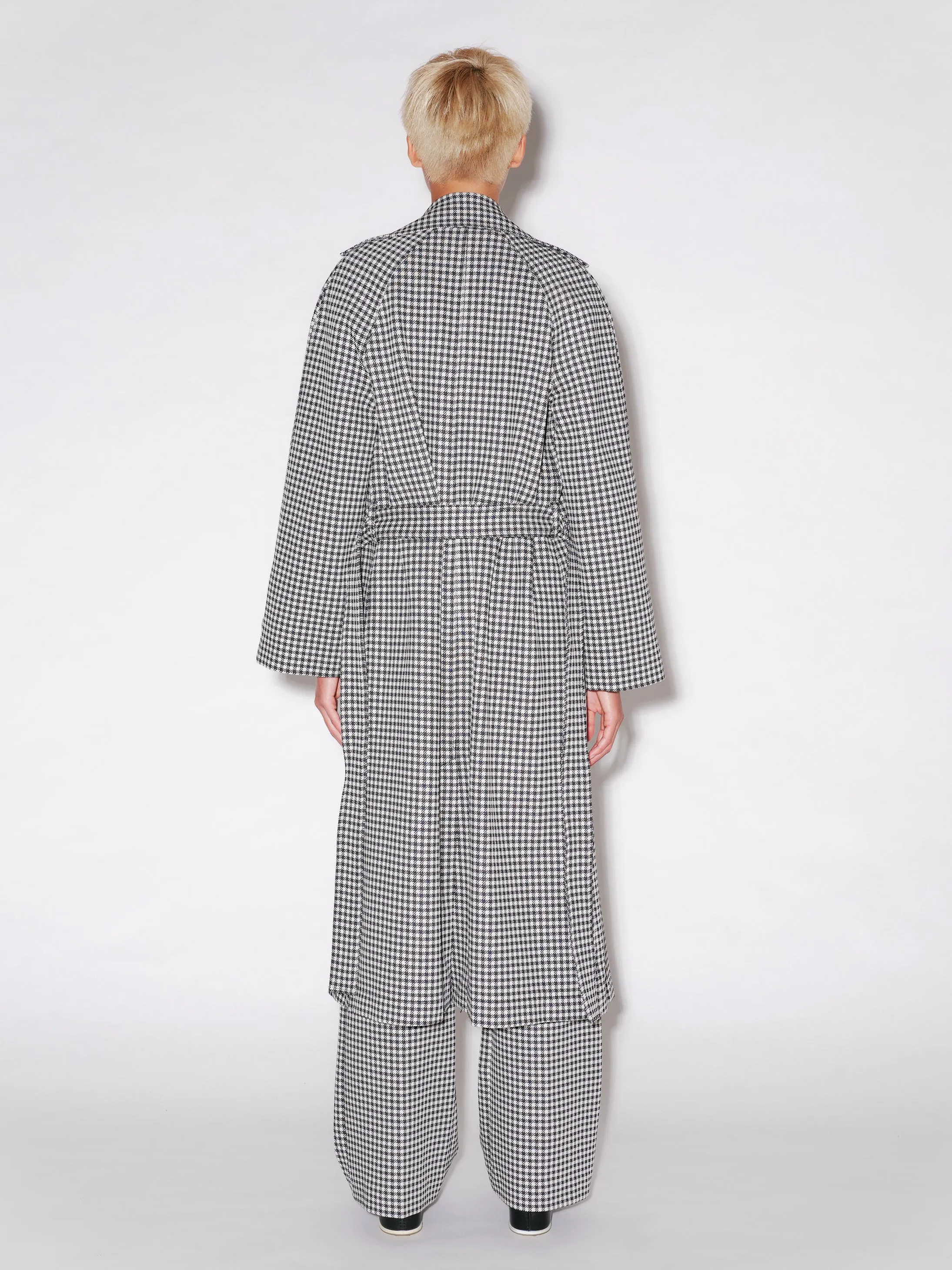 DOUBLE BREASTED TRENCH COAT - GINGHAM