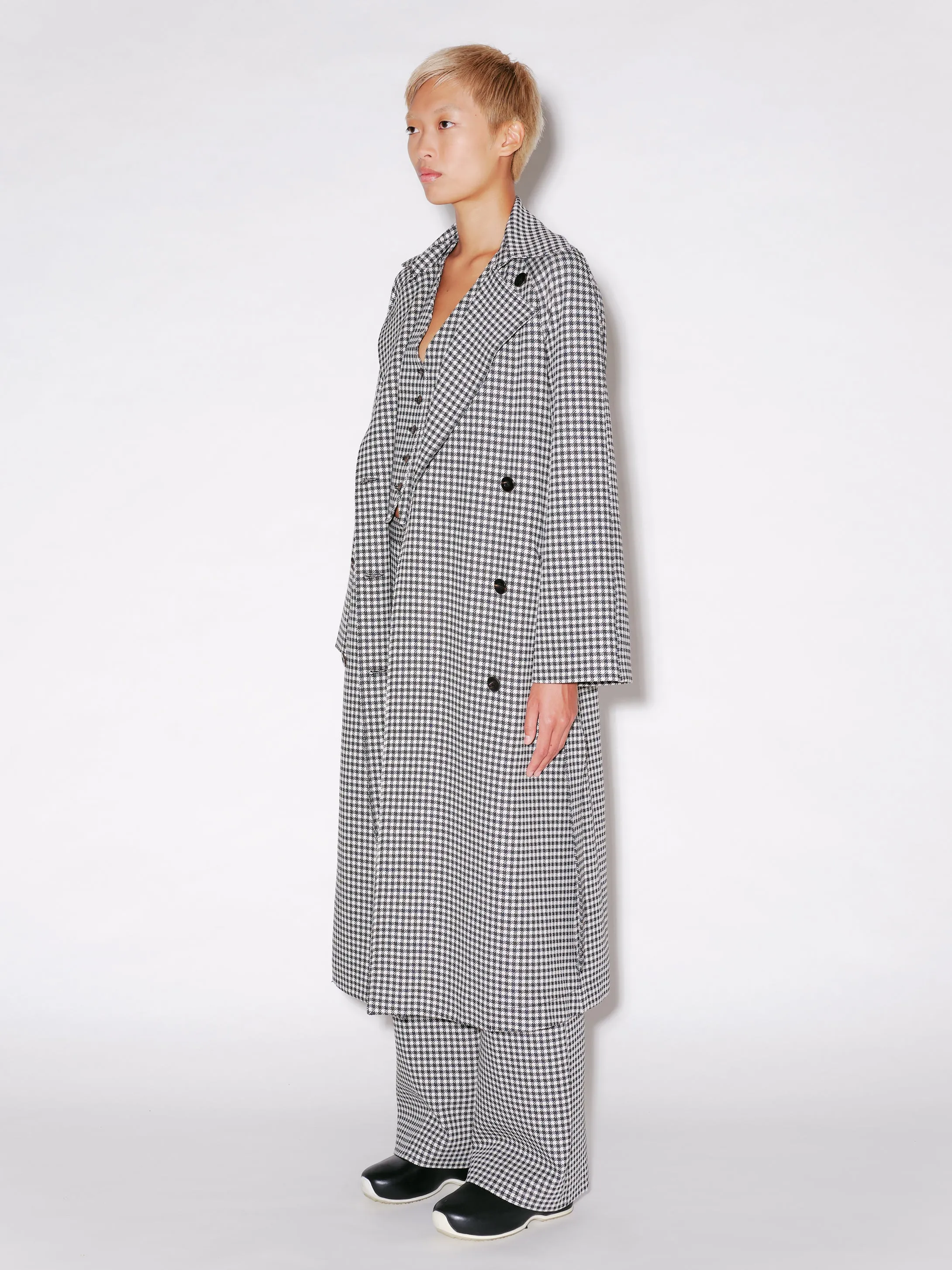 DOUBLE BREASTED TRENCH COAT - GINGHAM