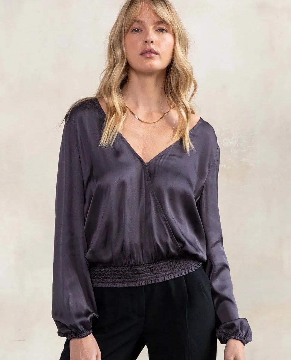 Etienne Surplice Top Charcoal