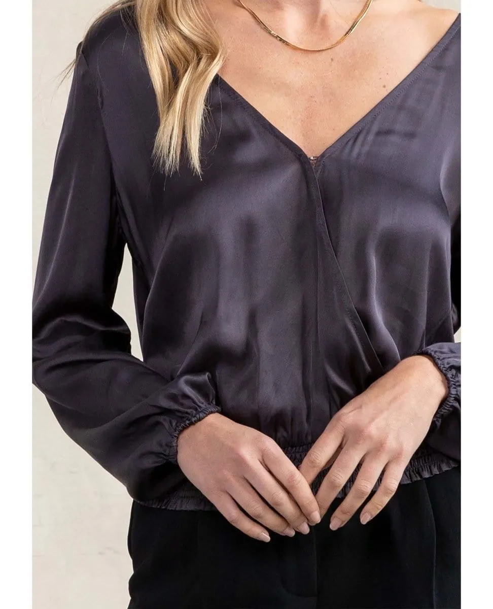 Etienne Surplice Top Charcoal