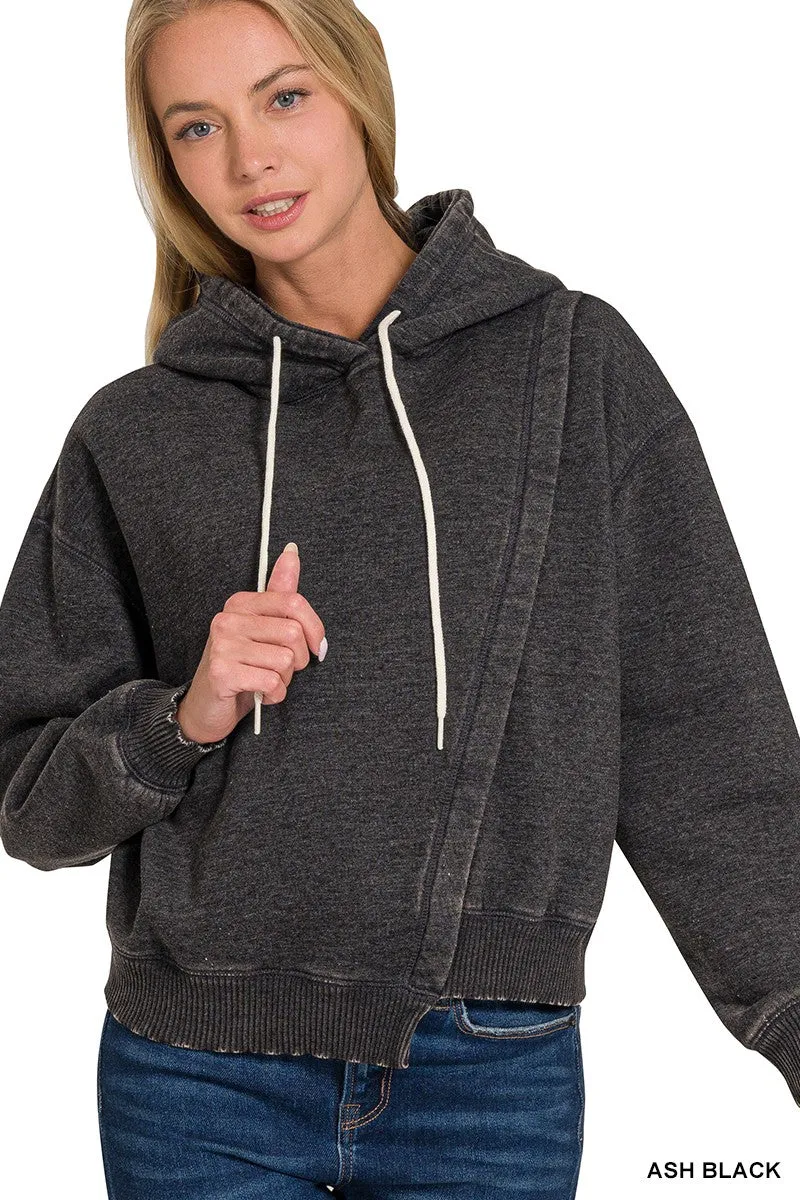 Everything I Wanted Asymmetrical Fleece Hoodie - Final Sale