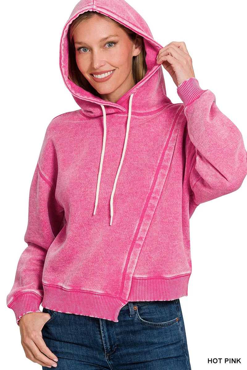 Everything I Wanted Asymmetrical Fleece Hoodie - Final Sale