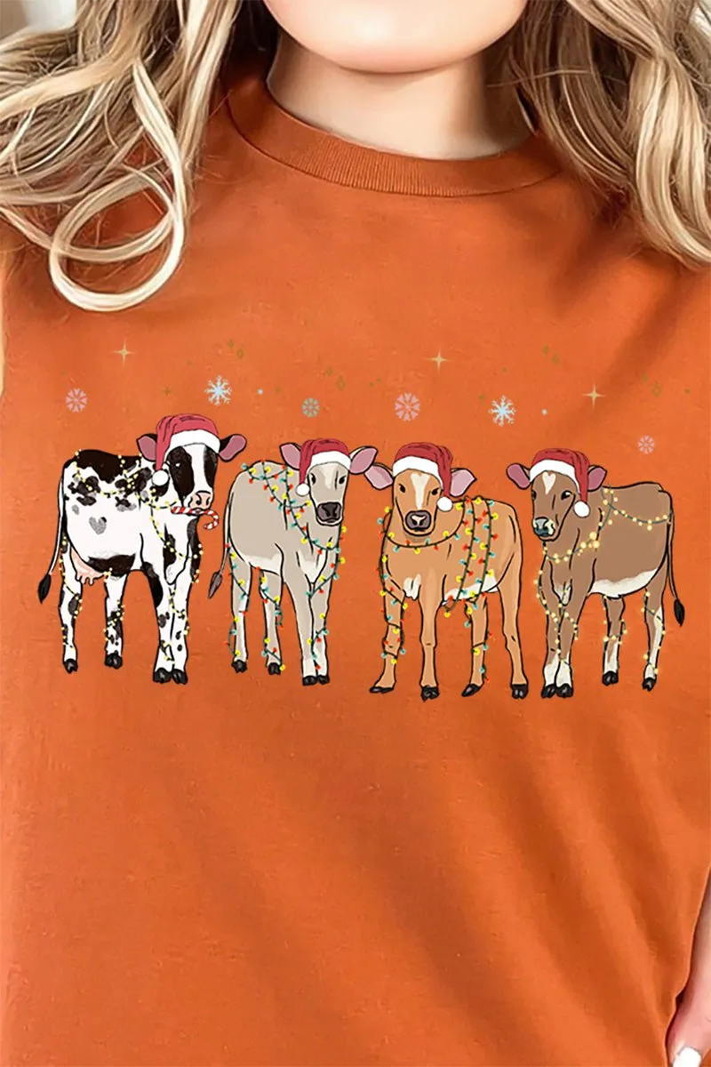 Farm Animals Country Christmas Short Sleeve Relaxed Fit T-Shirt