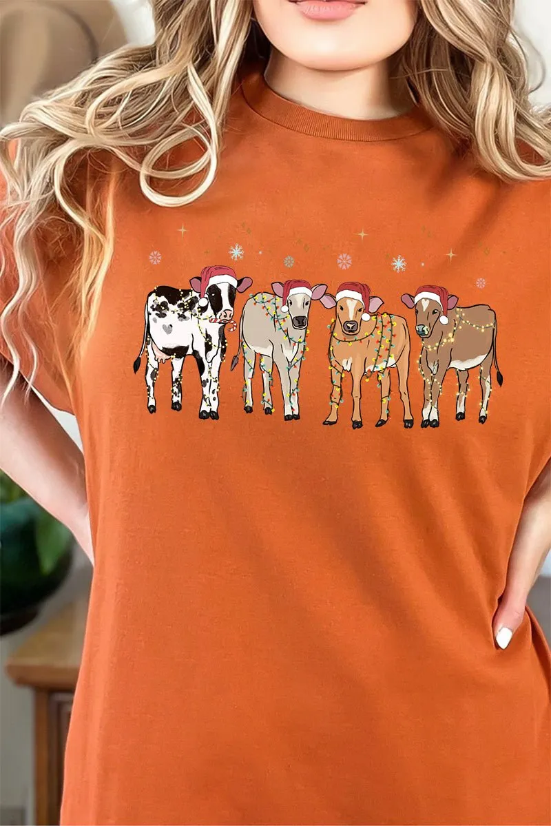 Farm Animals Country Christmas Short Sleeve Relaxed Fit T-Shirt