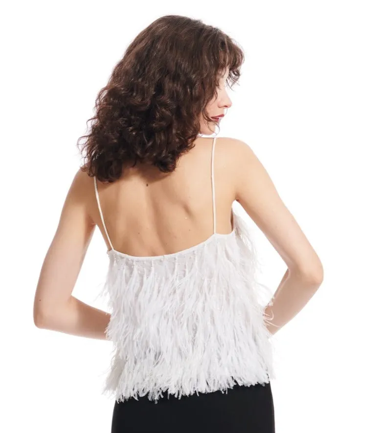 Feather Spaghetti Strap Cami