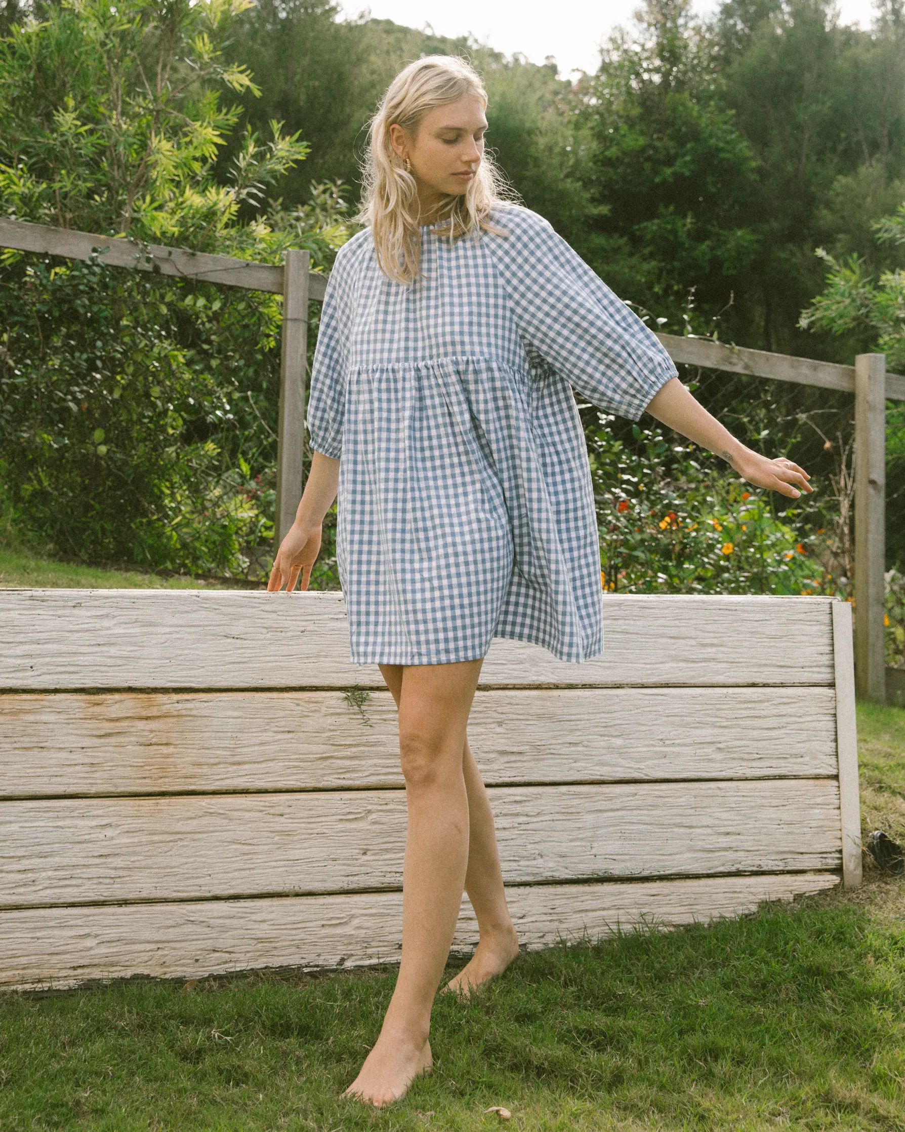 Florence Mini Dress | Blue Gingham