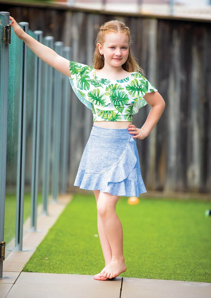 Forever Friends | Girls Wrap & Flounce Skirt Sewing Pattern