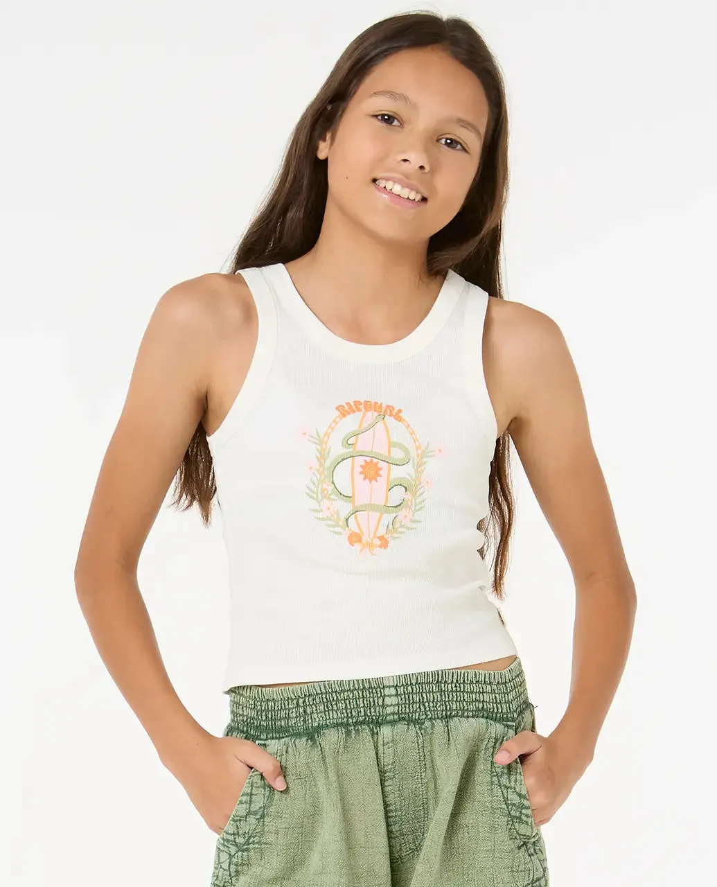 Girls Island Bliss Vest in Bone