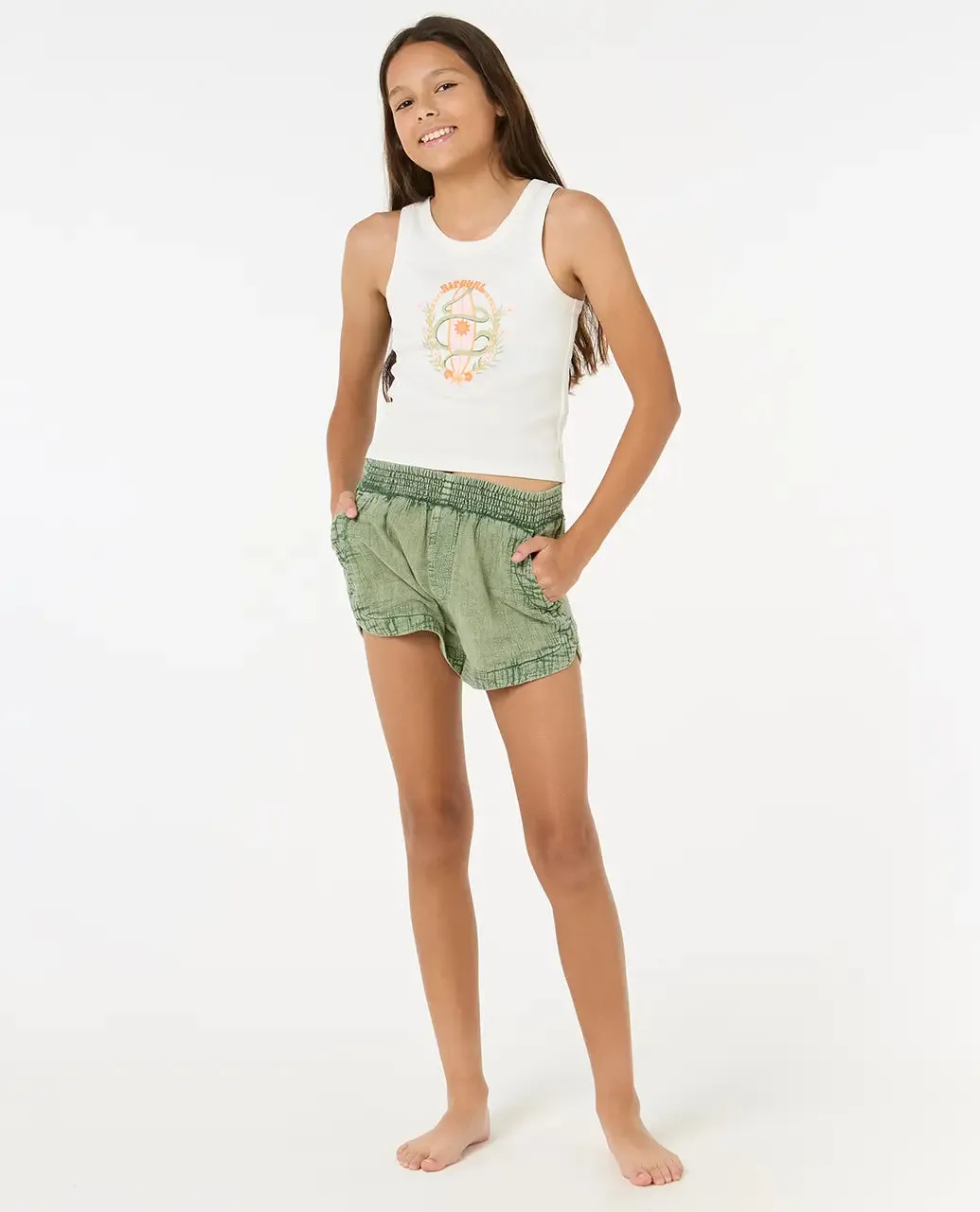 Girls Island Bliss Vest in Bone