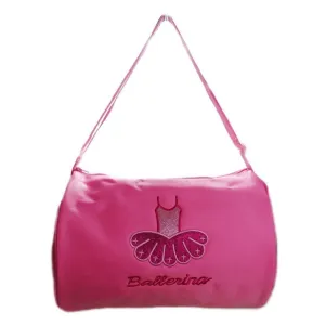 Girls Pink Ballet Dress "Ballerina" Detail Dance Stylish Duffel Bag