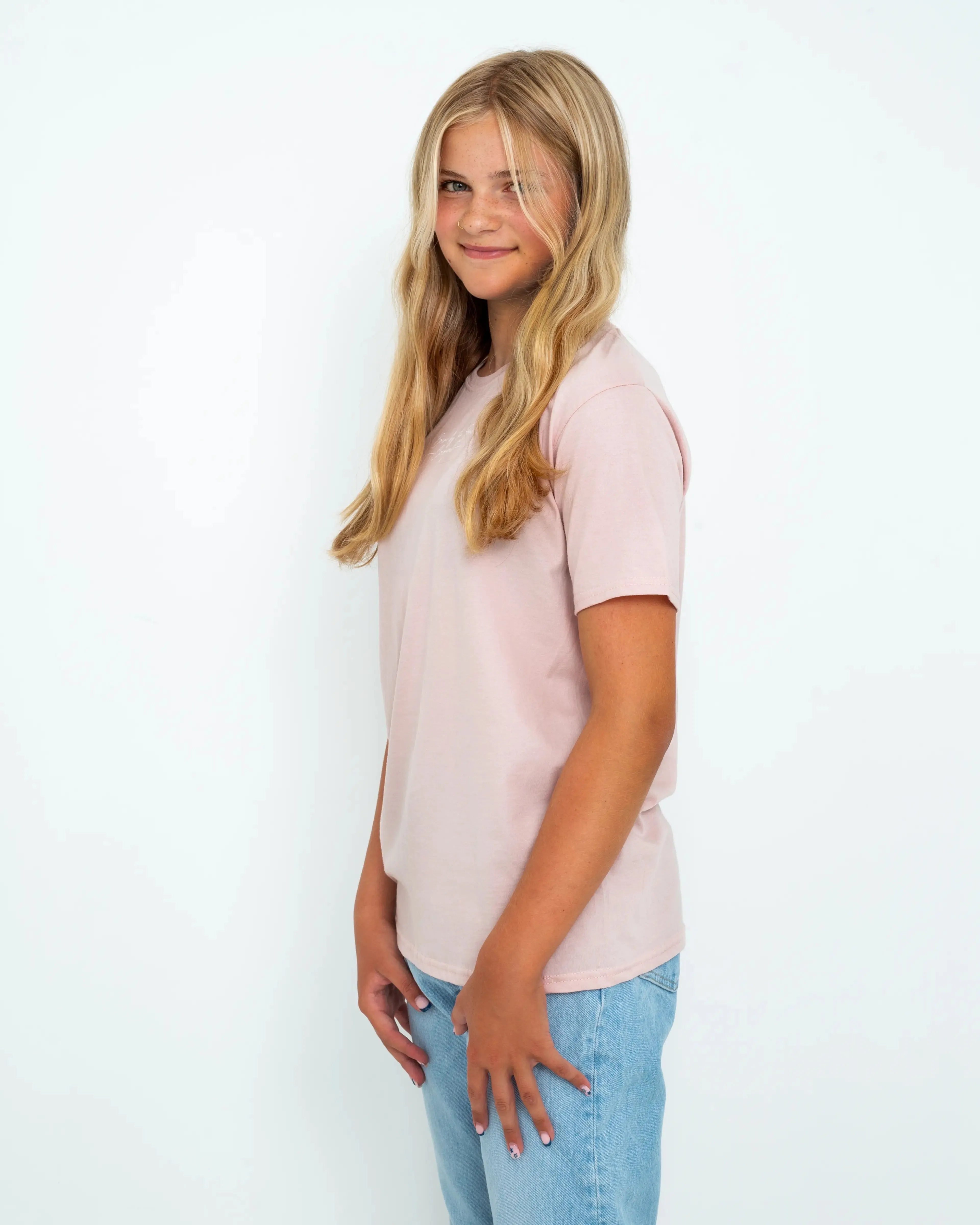 Girls Turtle T-Shirt in Powder Rose