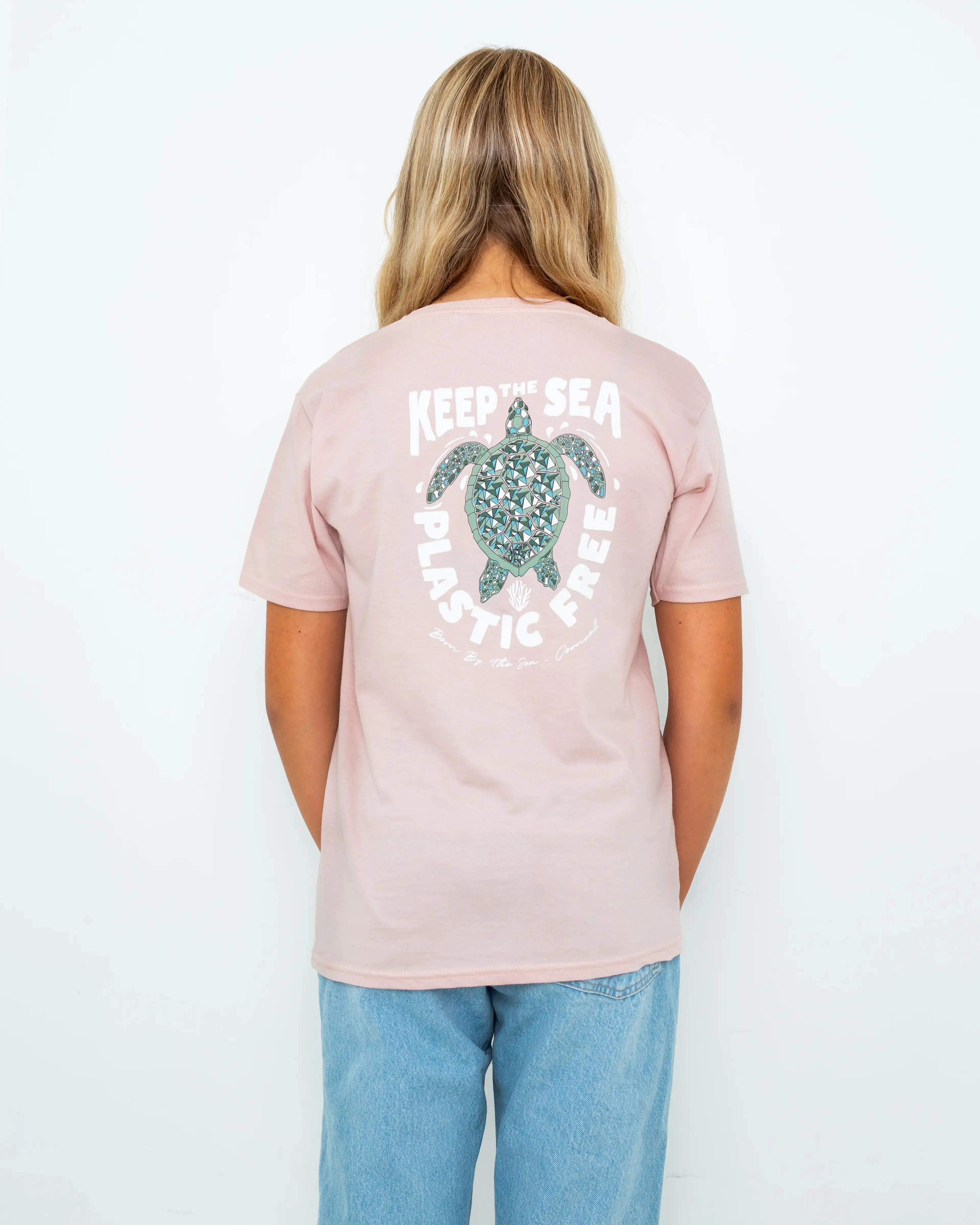 Girls Turtle T-Shirt in Powder Rose