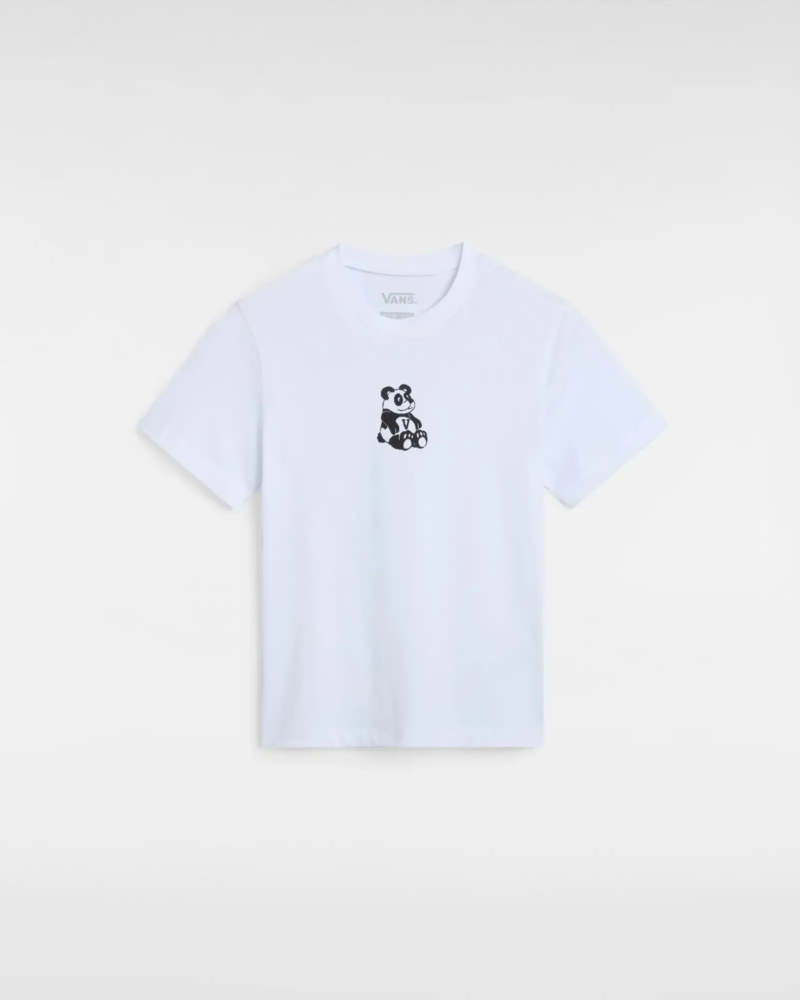 Girls V Panda T-Shirt in White