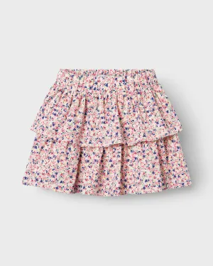 Girls Vinaya Skirt in White Alyssum Flower