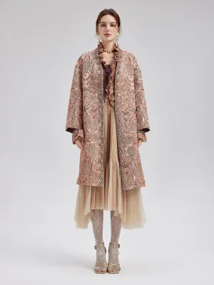 Gold Embroidered Jacquard Beaded Coat