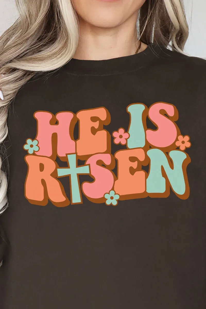 Groovy He Is Risen Heavy-weight Crew Sweatshirt