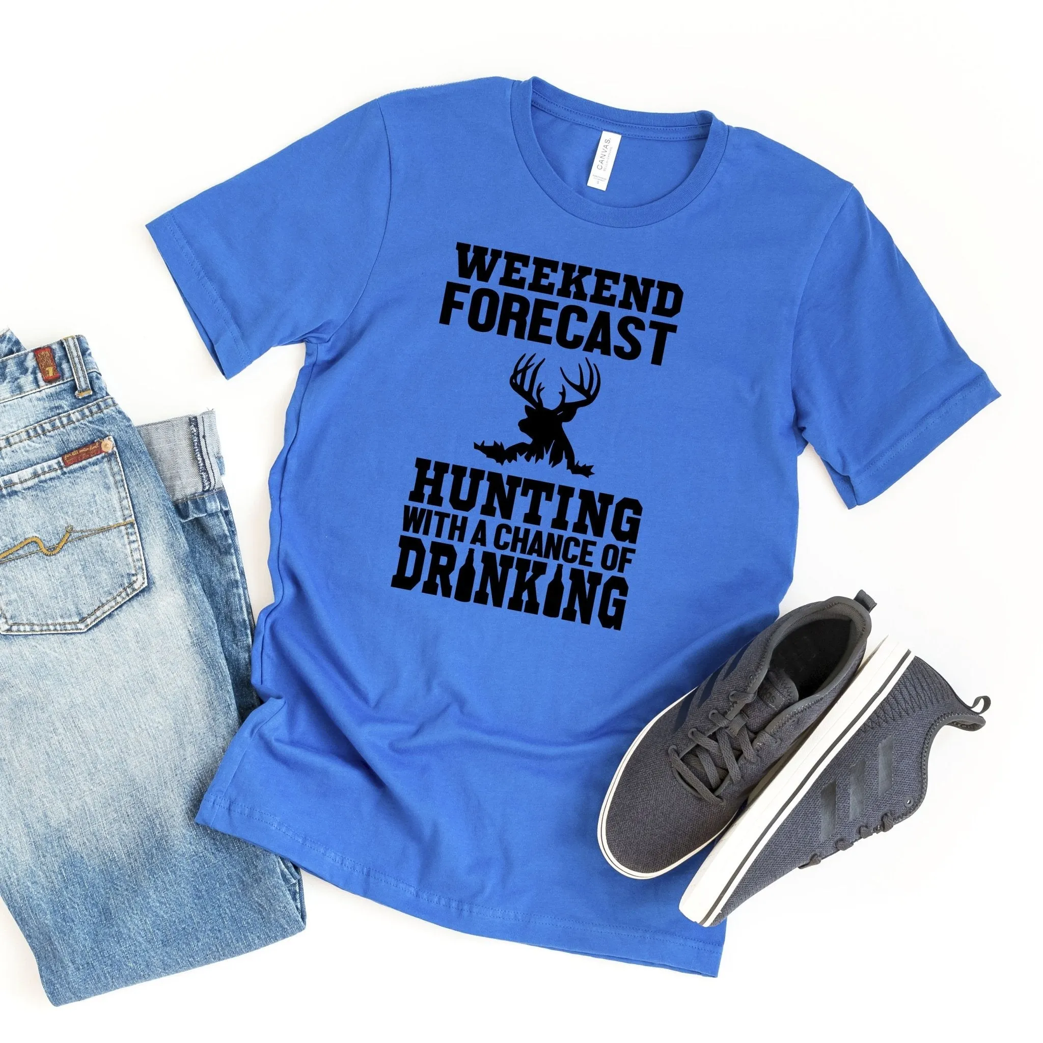 Hunting Gift for Men - Hunting with a chance of Drinking T-shirt - Funny Mens Shirt