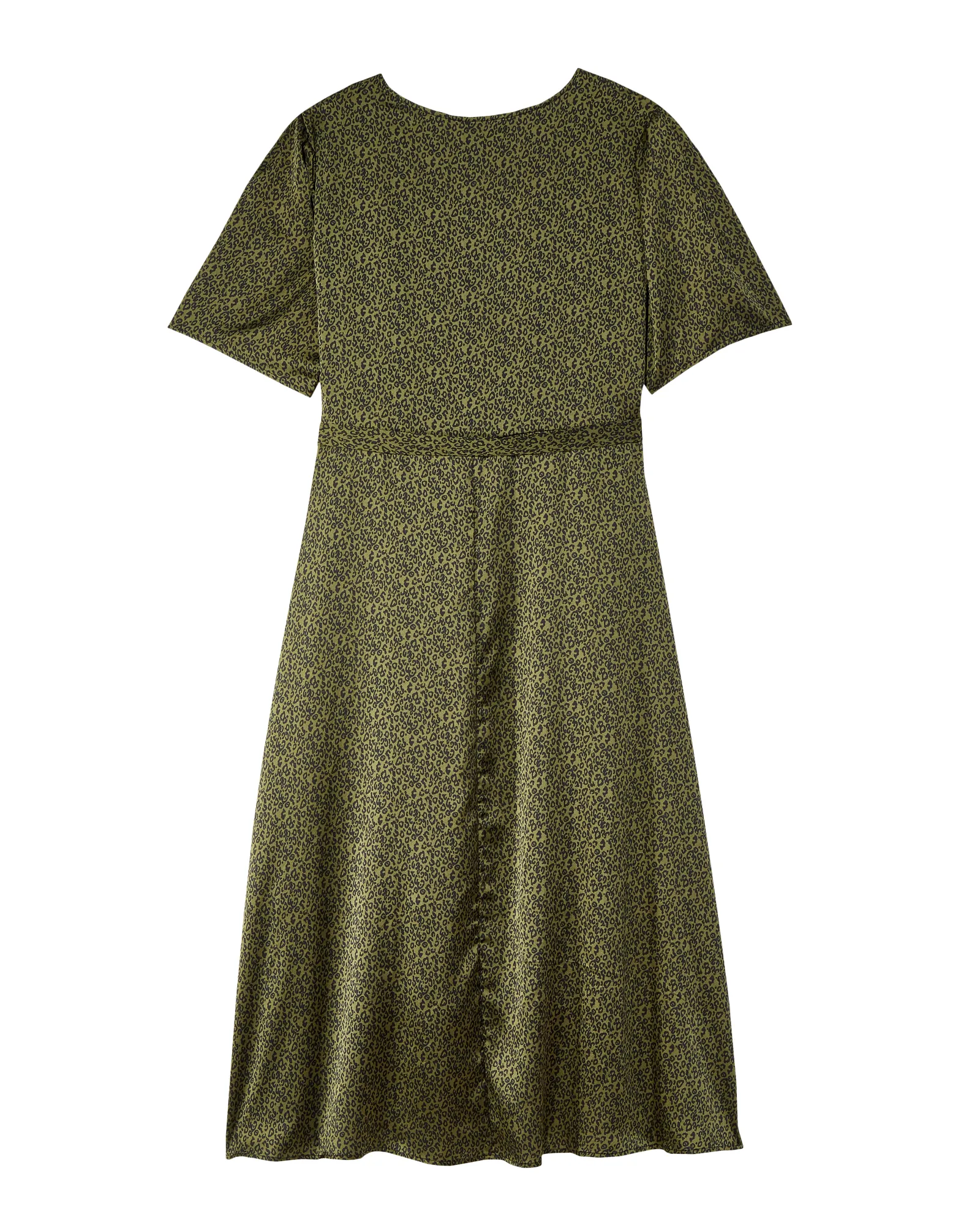 Isabelle Printed Wrap Dress | Olive Green / Black