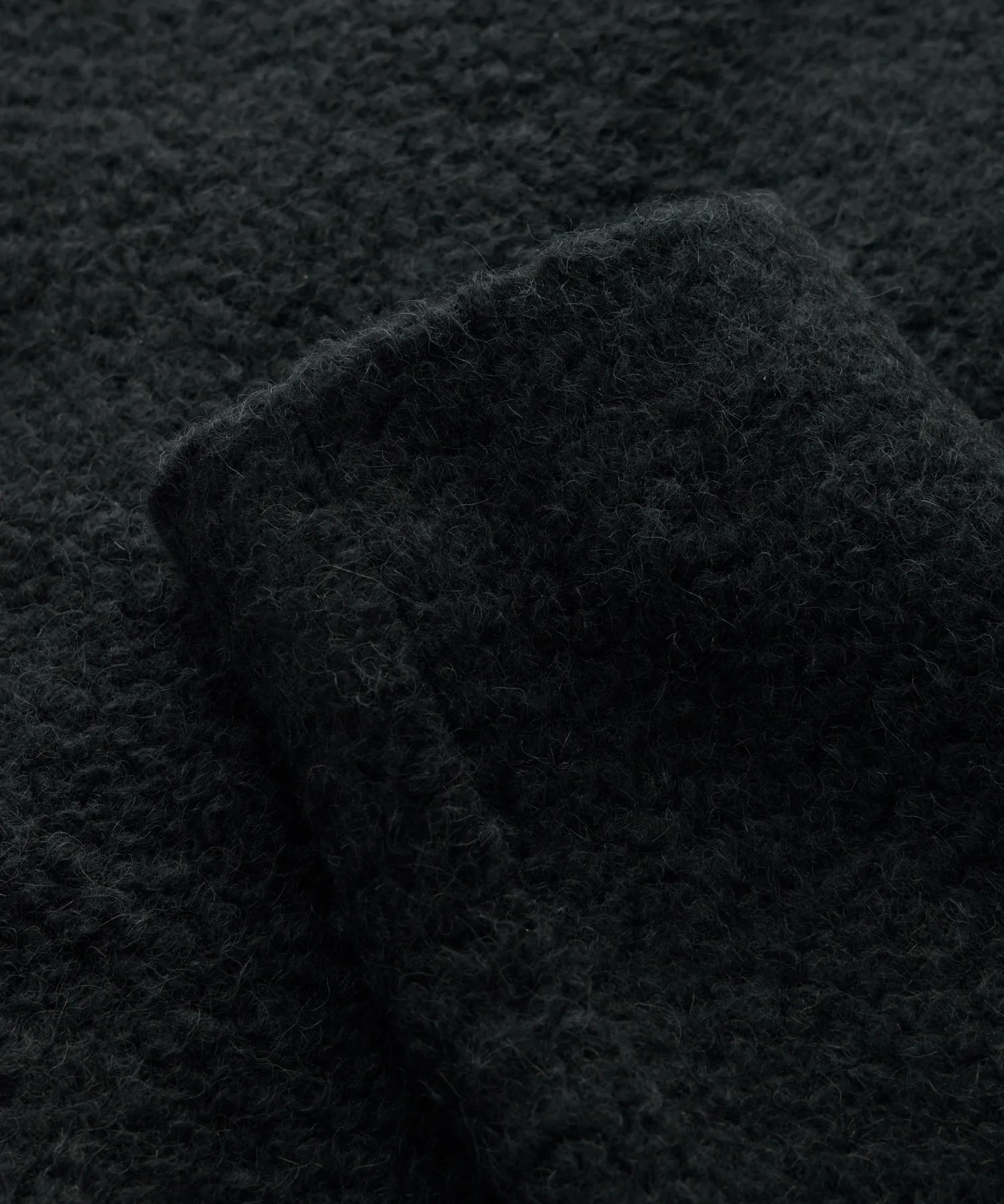 Italian Cashmere Chore Coat in Black Boucle