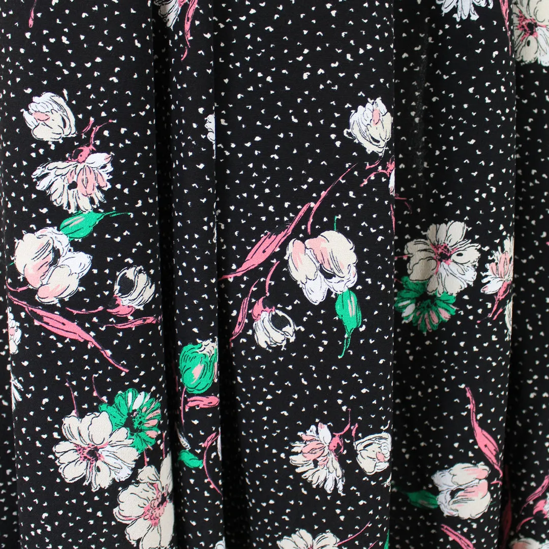 Italian 'scattered flowers' graphic floral viscose crepe