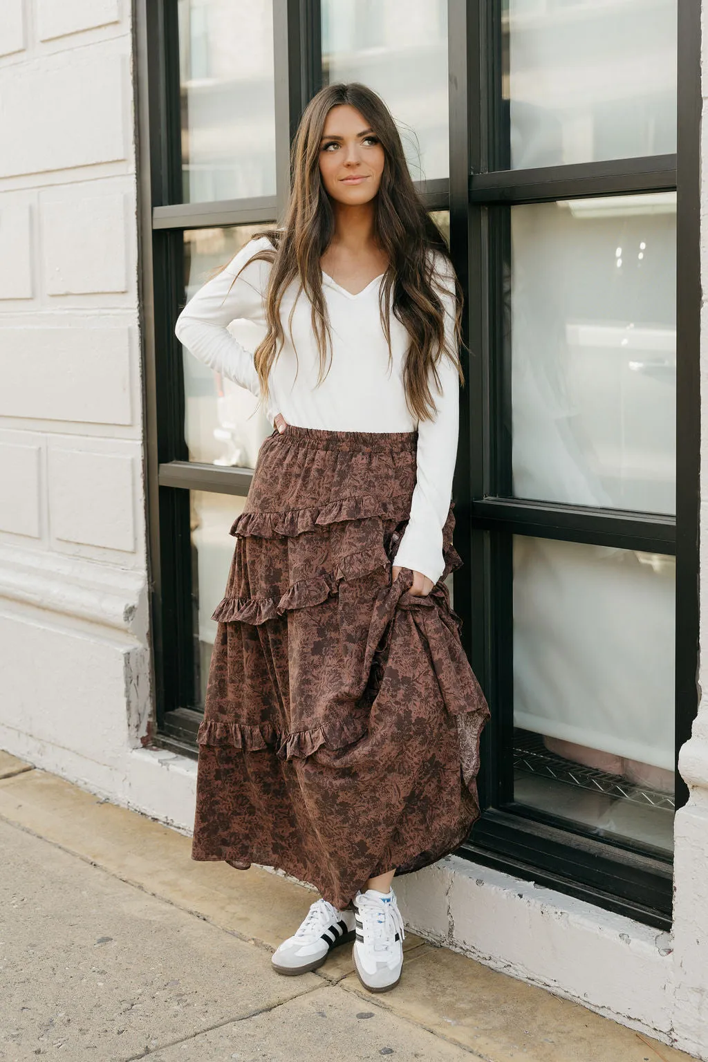 Jonesy Skirt-Mahogany Multi