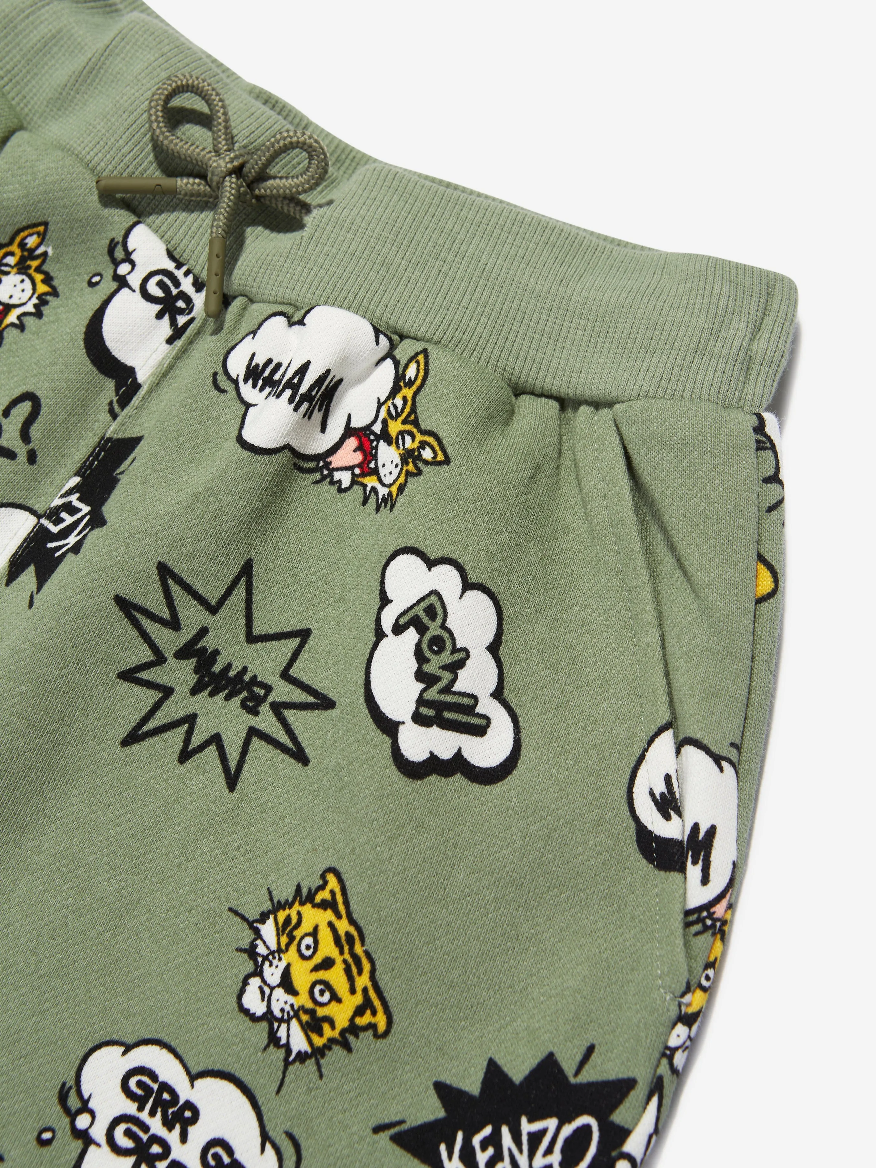 KENZO Boys Branded Bermuda Shorts in Green